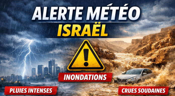 La tempête hivernale se renforce en Israël : pluies intenses et risques d’inondations dans plusieurs régions