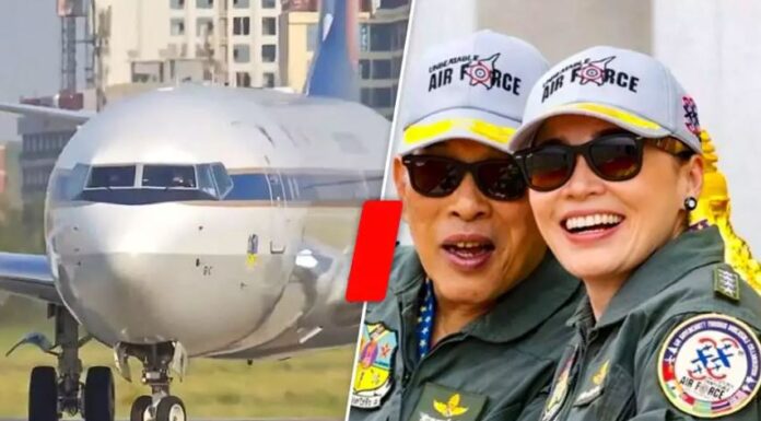 Le roi de Thaïlande aux commandes de son avion royal, la reine comme copilote : un document rarissime