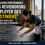 Les hôteliers préviennent : « Nous reviendrons à employer des Palestiniens à cause des taxes sur les travailleurs étrangers »